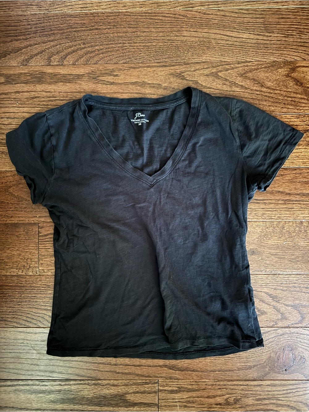J. Crew Black V-Neck Short Sleeve Tee